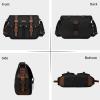 Kattee Military Messenger Bag Canvas Leather Shoulder Bag(Black)