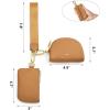 Kattee Mini Leather Wristlet Wallets for Women, RFID Blocking Wallet Women, Dual Pouch Keychain Coin Purse Change Pouch(Brown)