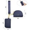 Kattee Mini Leather Wristlet Wallets for Women, RFID Blocking Wallet Women, Dual Pouch Keychain Coin Purse Change Pouch(Dark Blue)