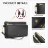 Kattee RFID Wallet Women, Leather Wristlet Wallets for Women, Slim Clutch Purses, with Credit Card Holder(Black)