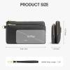 Kattee RFID Wallet Women, Leather Wristlet Wallets for Women, Slim Clutch Purses, with Credit Card Holder(Black)