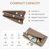 Kattee RFID Wallet Women, Leather Wristlet Wallets for Women, Slim Clutch Purses, with Credit Card Holder(Khaki)