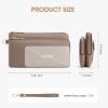 Kattee RFID Wallet Women, Leather Wristlet Wallets for Women, Slim Clutch Purses, with Credit Card Holder(Khaki)