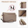 Kattee RFID Wallet Women, Leather Wristlet Wallets for Women, Slim Clutch Purses, with Credit Card Holder(Khaki)
