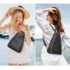 Kattee Sling Bag for Women Crossbody Fanny Packs Chest Bag Top Grain Leather Daypack Backpack RFID Blocking Travel(Black)