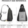 Kattee Sling Bag for Women Crossbody Fanny Packs Chest Bag Top Grain Leather Daypack Backpack RFID Blocking Travel(Black)