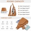 Kattee Sling Bag for Women Crossbody Fanny Packs Chest Bag Top Grain Leather Daypack Backpack RFID Blocking Travel(Brown)