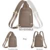 Kattee Sling Bag for Women, Leather Crossbody Purses for Women, Sling Backpack Travel Bag with RFID Blocking, Black(Khaki)