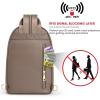 Kattee Sling Bag for Women, Leather Crossbody Purses for Women, Sling Backpack Travel Bag with RFID Blocking, Black(Khaki)