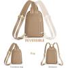 Kattee Sling Bag for Women, Leather Crossbody Purses for Women, Sling Backpack Travel Bag with RFID Blocking, Black(Tan)