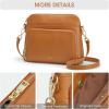 Kattee Small Crossbody Shoulder Bag for Women, Women’s Genuine Leather Crossbody Purse with RFID Wallet(Brown)
