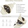 Kattee Small Sling Bag for Women, Leather Fanny Packs Crossbody Purse, Chest Bag for Travel with RFID Blocking, Black(Beige)