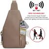 Kattee Small Sling Bag for Women, Leather Fanny Packs Crossbody Purse, Chest Bag for Travel with RFID Blocking, Black(Khaki)