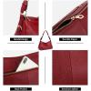 Kattee Soft Leather Hobo Handbags for Women, Genuine Top Handle Bags Vintage Shoulder Purses(Wine Red)