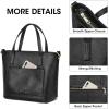 Kattee Soft Leather Tote Bags for Women, Shoulder Purses and Handbags, Casual Work Top Handle(Black)