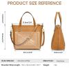 Kattee Soft Leather Tote Bags for Women, Shoulder Purses and Handbags, Casual Work Top Handle(Brown)