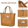 Kattee Soft Leather Tote Bags for Women, Shoulder Purses and Handbags, Casual Work Top Handle(Brown)
