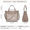 Kattee Soft Leather Tote Bags for Women, Shoulder Purses and Handbags, Casual Work Top Handle(Khaki)