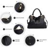 Kattee Soft Women Genuine Leather Purses and Handbags Satchel Tote Shoulder Bag(Black)