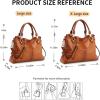 Kattee Soft Women Genuine Leather Purses and Handbags Satchel Tote Shoulder Bag(Orange-brown)