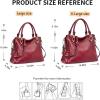 Kattee Soft Women Genuine Leather Purses and Handbags Satchel Tote Shoulder Bag(Wine Red)