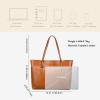 Kattee Vintage Genuine Leather Tote Shoulder Bag for Women Satchel Handbag with Top Handles(Orange)
