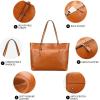 Kattee Vintage Genuine Leather Tote Shoulder Bag for Women Satchel Handbag with Top Handles(Orange)
