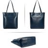 Kattee Vintage Genuine Leather Tote Shoulder Handbag for Woman with Adjustable Handles(Blue)