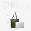 Kattee Vintage Genuine Leather Tote Shoulder Handbag for Woman with Adjustable Handles(Green)