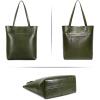 Kattee Vintage Genuine Leather Tote Shoulder Handbag for Woman with Adjustable Handles(Green)