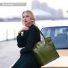 Kattee Vintage Genuine Leather Tote Shoulder Handbag for Woman with Adjustable Handles(Green)