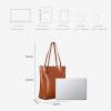 Kattee Vintage Genuine Leather Tote Shoulder Handbag for Woman with Adjustable Handles(Light Brown)