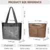 Kattee Women Genuine Leather Tote Bags Shoulder Purses Vintage Handbags Top Handle Work Bags Thick Full Grain(Black)