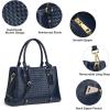 Kattee Women Soft Genuine Leather Satchel Bags Top Handle Crossbody Purses and Handbags Totes Shoulder Hobo(Dark Blue)