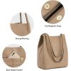 Kattee Women Soft Genuine Leather Totes Shoulder Bag Purses and Handbags with Top Magnetic Snap Closure(Apricot)