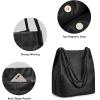 Kattee Women Soft Genuine Leather Totes Shoulder Bag Purses and Handbags with Top Magnetic Snap Closure(Black)