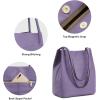 Kattee Women Soft Genuine Leather Totes Shoulder Bag Purses and Handbags with Top Magnetic Snap Closure(Lavender Purple)