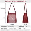 Kattee Women Soft Genuine Leather Totes Shoulder Bag Purses and Handbags with Top Magnetic Snap Closure(Wine Red)
