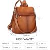 Kattee Women’s Anti-Theft Backpack Purse Genuine Leather Shoulder Bag Fashion Ladies Satchel Bags(Brown (a Bit Orange))