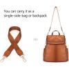 Kattee Women’s Anti-Theft Backpack Purse Genuine Leather Shoulder Bag Fashion Ladies Satchel Bags(Brown (a Bit Orange))