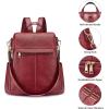 Kattee Women’s Anti-Theft Backpack Purse Genuine Leather Shoulder Bag Fashion Ladies Satchel Bags(Wine Red)