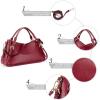 Kattee Women’s Soft Genuine Leather Satchel Purses Top Handle Crossbody Bags Ladies Designer Medium Size Hobo Handbags(Wine Red)