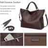 Kattee Women’s Soft Leather Tote Bag, Top Satchel Purses and Handbags(Coffee)