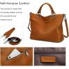 Kattee Women’s Soft Leather Tote Bag, Top Satchel Purses and Handbags(Dark Brown( Close to Orange ))