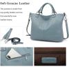 Kattee Women’s Soft Leather Tote Bag, Top Satchel Purses and Handbags(Greyish Blue)