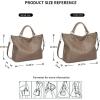 Kattee Women’s Soft Leather Tote Bag, Top Satchel Purses and Handbags(Khaki)