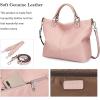 Kattee Women’s Soft Leather Tote Bag, Top Satchel Purses and Handbags(Pink)