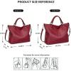 Kattee Women’s Soft Leather Tote Bag, Top Satchel Purses and Handbags(Wine Red)