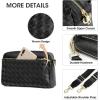 Kattee Woven Bag for Women, Small Soft Genuine Leather Shoulder Purses and Handbags Crossbody(Black)