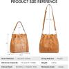Kattee Woven Leather Bucket Bags for Women, Drawstring Crossbody Hobo Purses and Shoulder Handbags with 2 Straps(Brown)